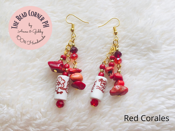 Japanese Floral Pottery Earrings