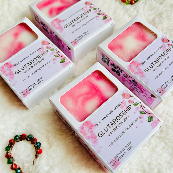Glutathione with Rosehip Soap 125g Khrystal Beauty Essences - Handcrafted Soap and Skin Care Products Glutathione with Rosehip Soap 125g Khrystal Beauty Essences - Handcrafted Soap and Skin Care Products