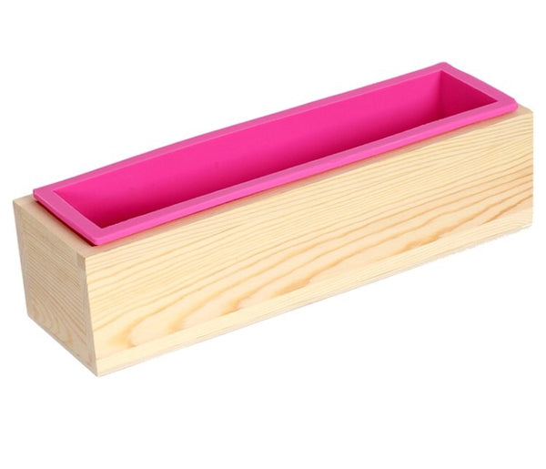 Rectangular Silicon Soap Mold with Wood Box 900g