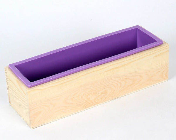 Rectangular Silicon Soap Mold with Wood Box 1200g