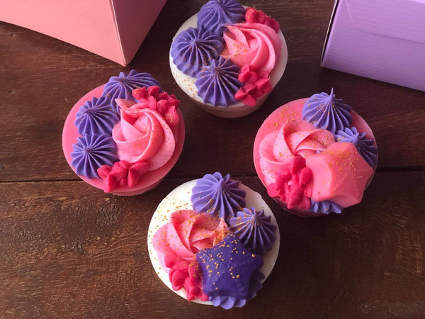 Cupcake Soap - Elegant Rose with Sprikle of Gold